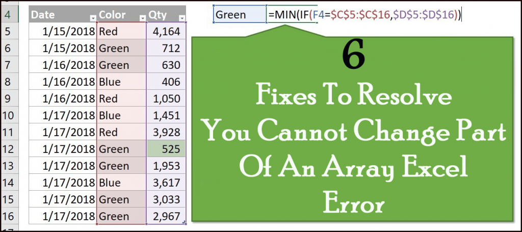 you cannot change part of an array Archives Excel File Repair Blog