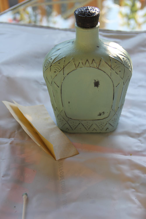 How to Paint and Distress Crown Royal Bottles RepcoLite Paints