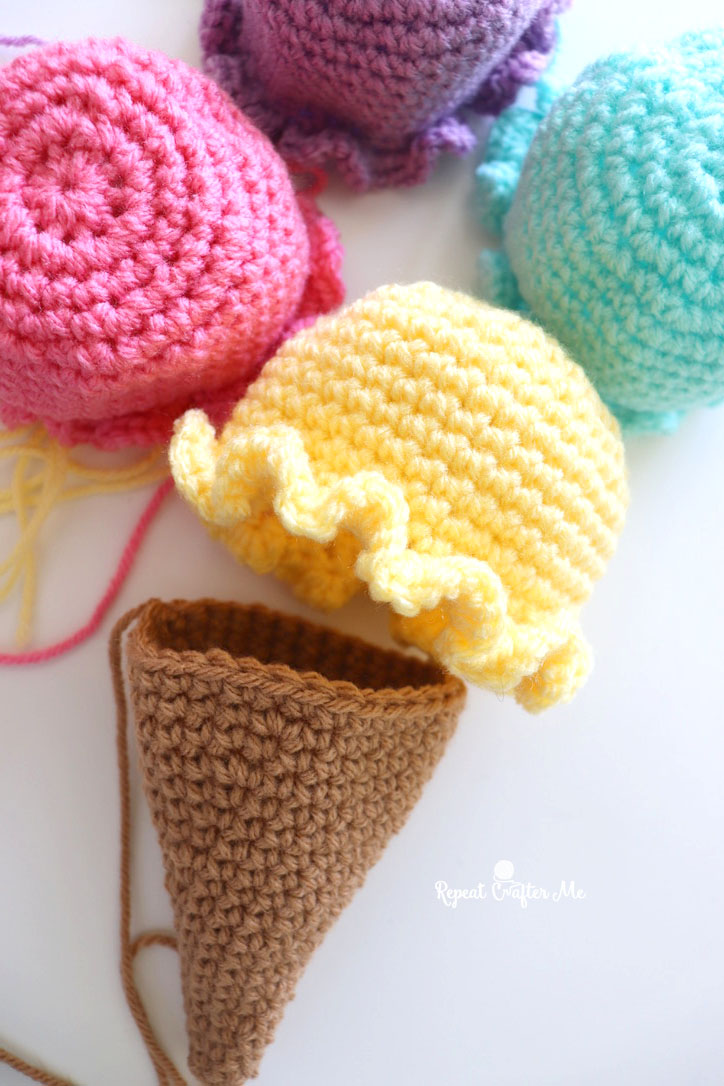Crochet Stacked Scoop Ice Cream Cone Repeat Crafter Me