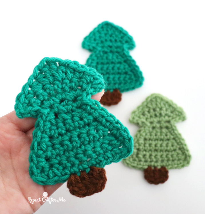 Crochet Evergreen Tree Applique Repeat Crafter Me