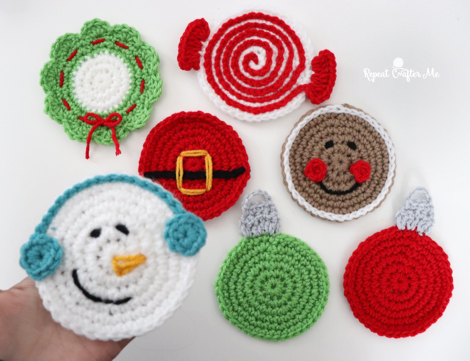 Crochet Christmas Coasters Repeat Crafter Me