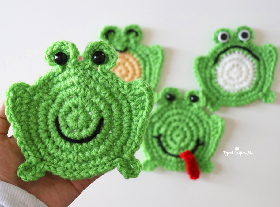 Crochet Frog Coasters Repeat Crafter Me
