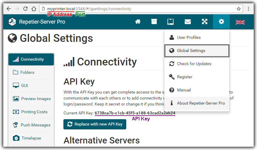 Connecting RepetierHost with RepetierServer RepetierServer