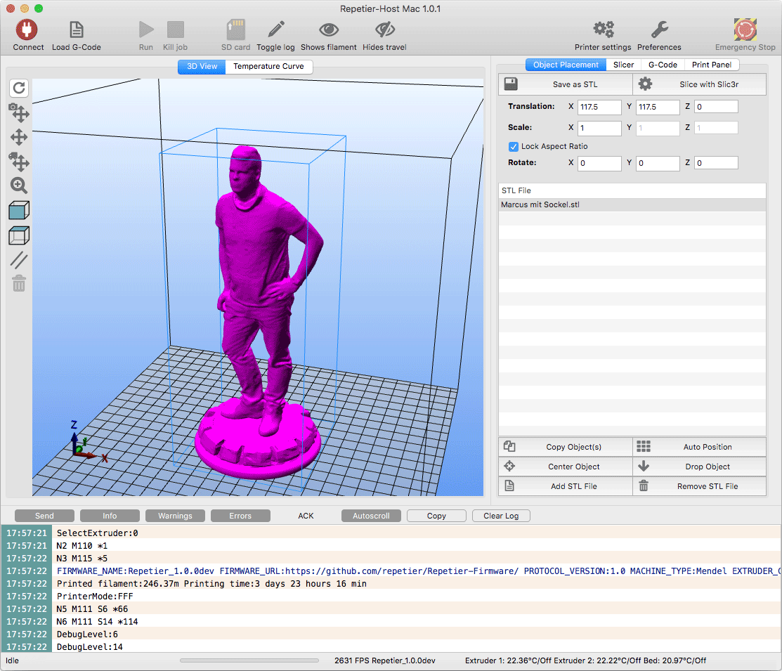 Object Placement Repetier Software