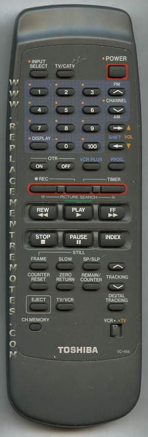Buy Toshiba VC-458 VC458 -70010895 VCR VCR Remote Control