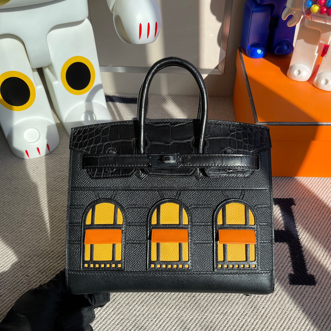 Hermes Birkin 20CM House Bags Nior So Black Limited EditionRepLadies