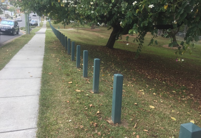 Replas Pro Origin Fencing Install 125 mm Bollards Around Crosby Park