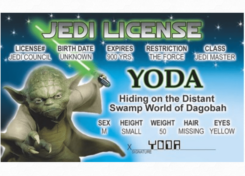 RePop Gifts Yoda Novelty ID card