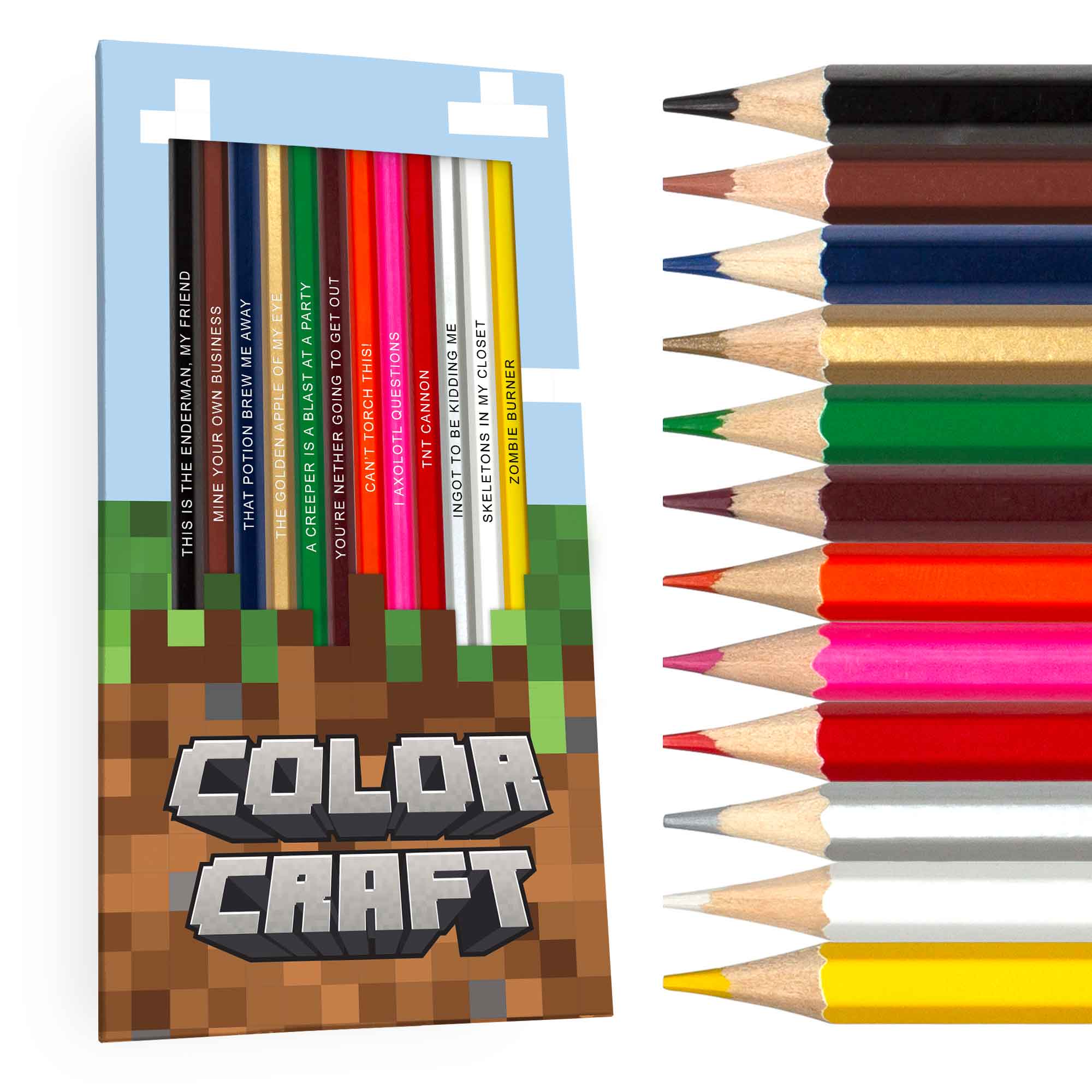 Colorcraft Colored Pencils Set for Fans of Minecraft RePop Gifts