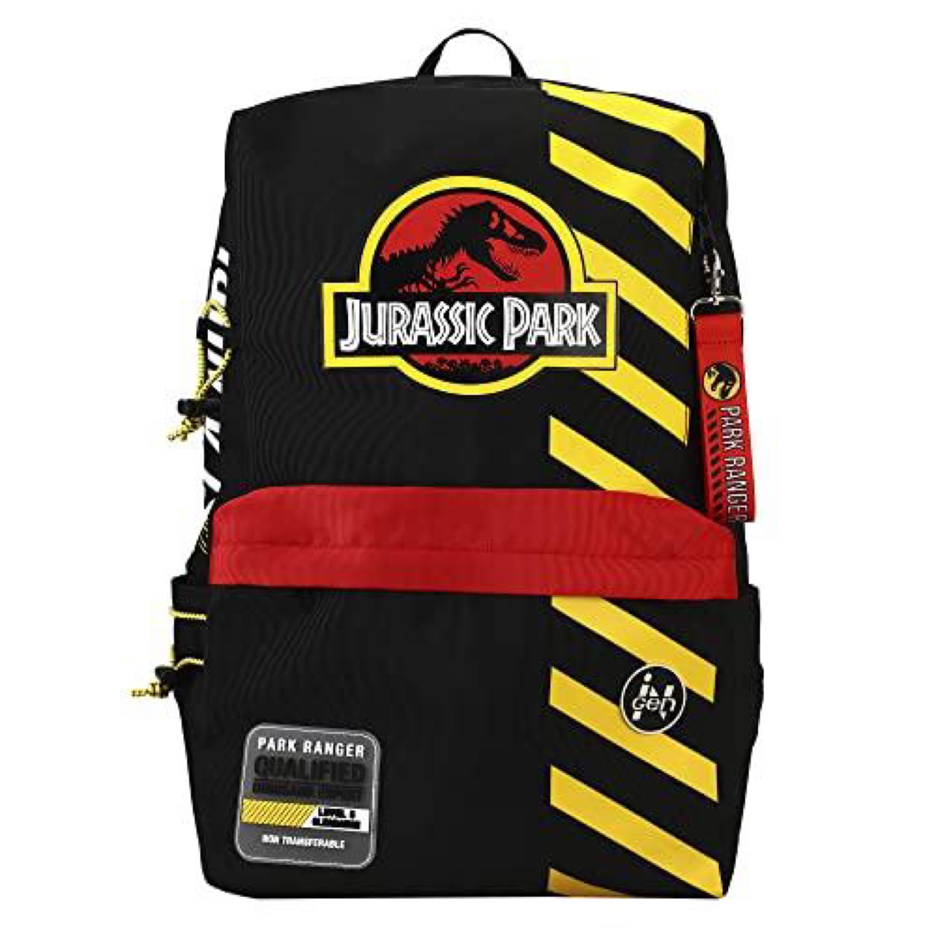 Jurassic Park Safety Logo Black Backpack RePop Gifts