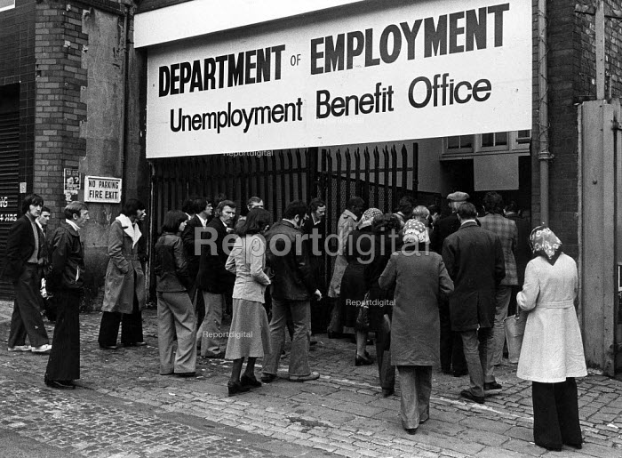 Claimants qeueing Unemployment Benefit Office Liverpool…