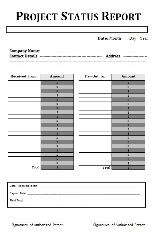 Status Report Template Free Report Templates