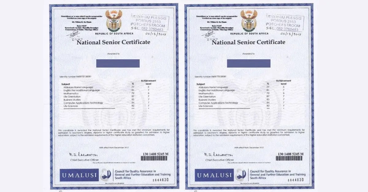Matric bachelor pass Requirements