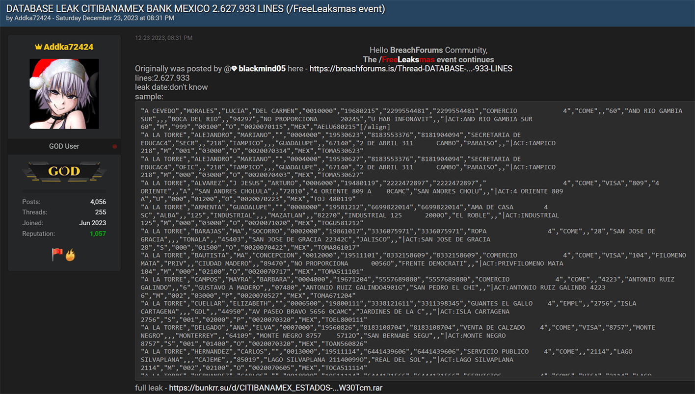 Resecurity | Cybercriminals launched “Leaksmas” event in the Dark Web