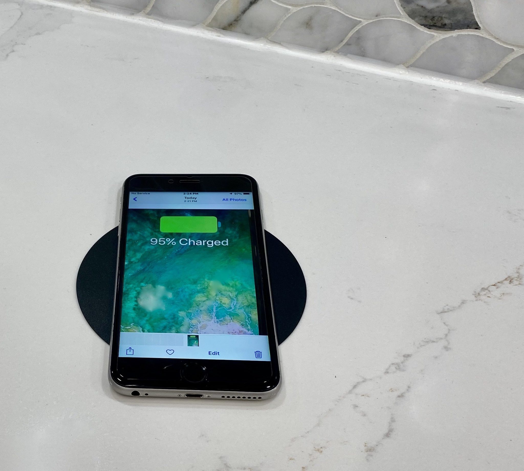 Wireless Charging Through Countertops from OFG Products Residential