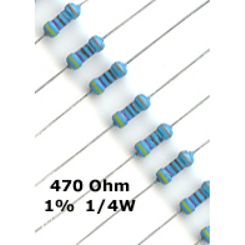Order Now 470 Ohm Metal Film Resistors 1/4W 1. (Pack of 5) Resistor World Australia