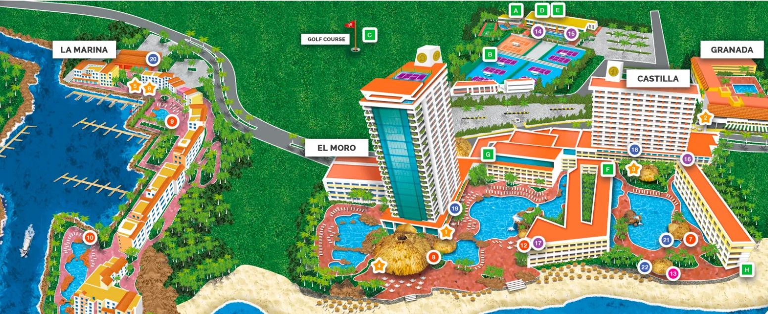 Resort Map El Cid Resorts Mazatlan, Mexico