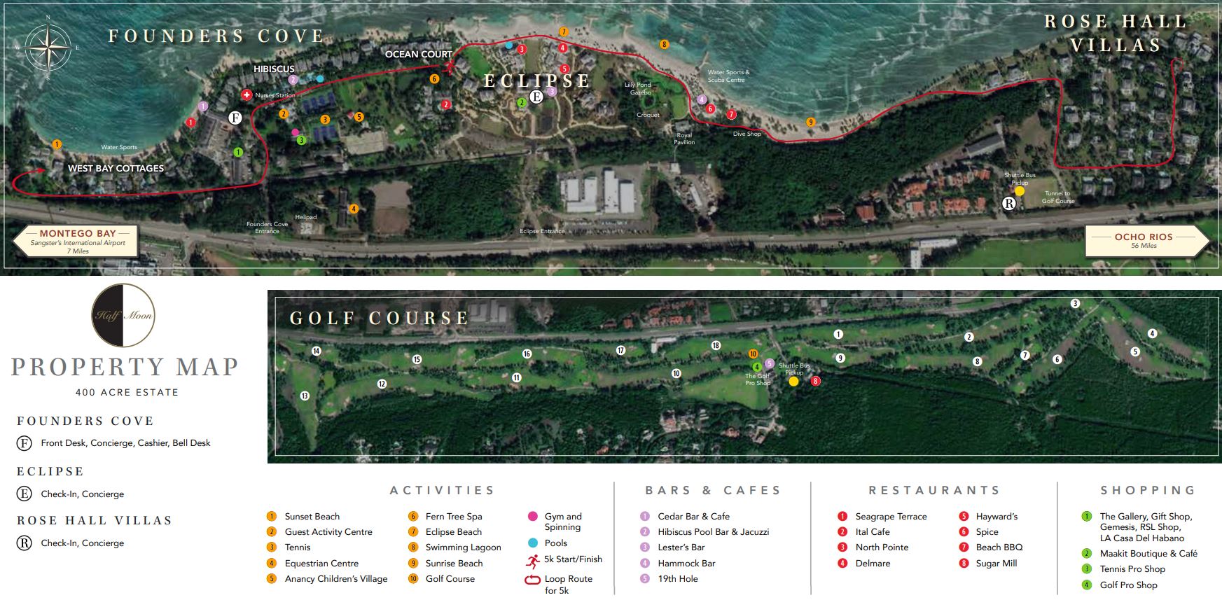 Resort Map Half Moon Montego Bay, Jamaica