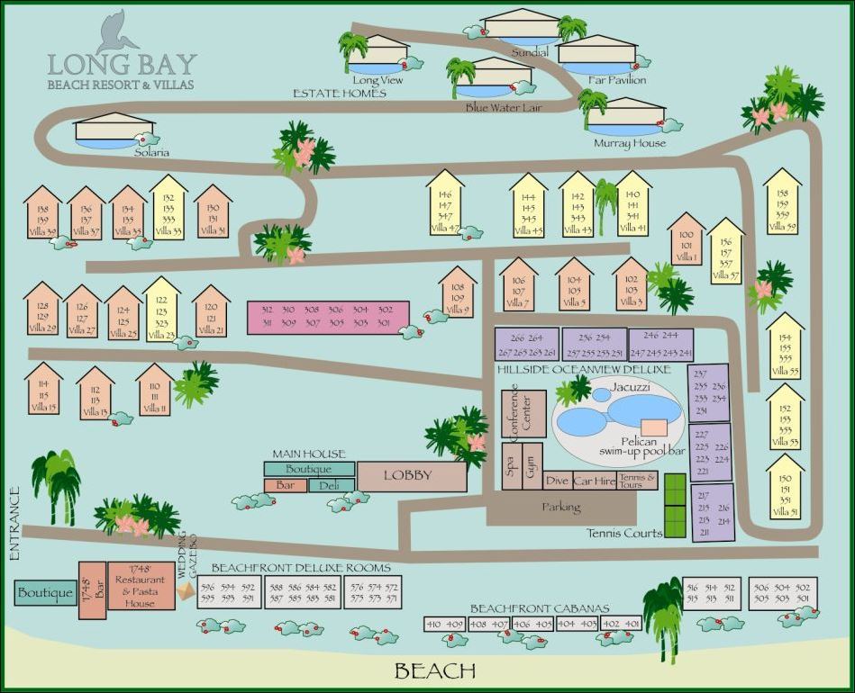 Resort Map Long Bay Beach Resort & Villas B.V.I.