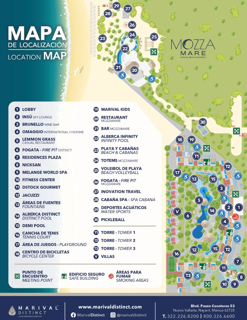 Resort Map Marival Distinct Luxury Residences Riviera Nayarit, Mexico
