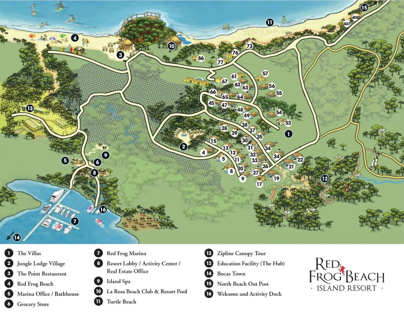 Resort Map Red Frog Beach Island Resort Panama