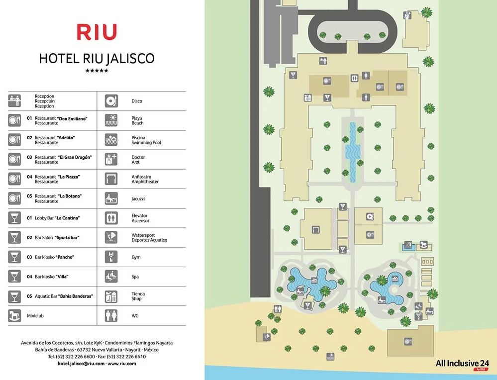 Resort Map RIU Jalisco Riviera Nayarit, Mexico