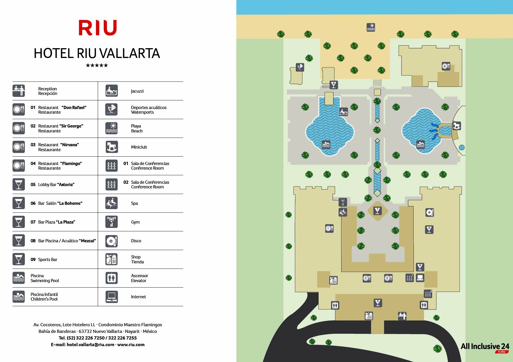 Resort Map Riu Vallarta Riviera Nayarit, Mexico