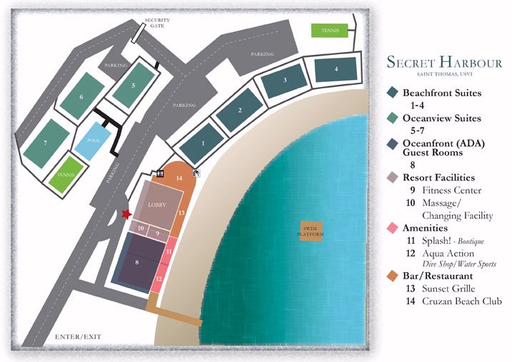 Resort Map Secret Harbour Beach Resort U.S.V.I