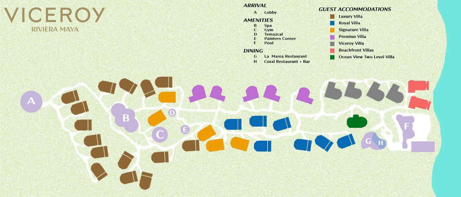 Resort Map Viceroy Riviera Maya Riviera Maya, Mexico