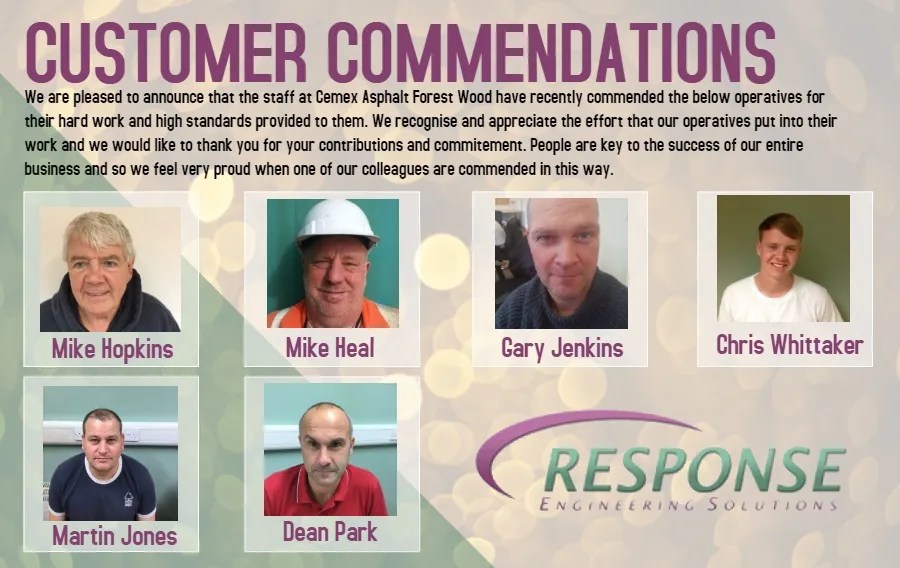 CUSTOMER COMMENDATIONS Response Engineering