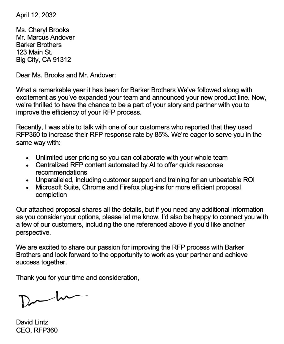 6 Tips to Write a Killer RFP Cover Letter Template, Examples, Tips