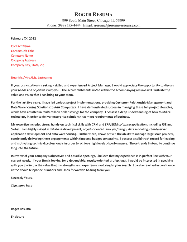 Technology Cover Letter Example