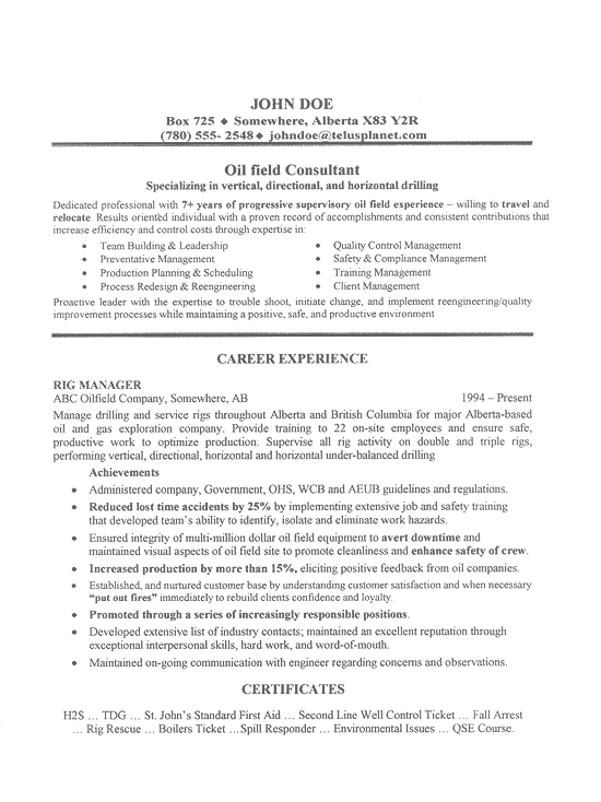 Security consultant resume template