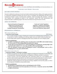 Resume Examples Construction