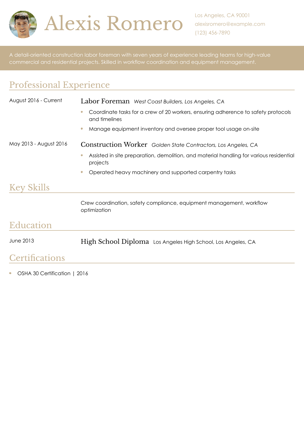 Construction Worker Resume Examples and Templates for 2025