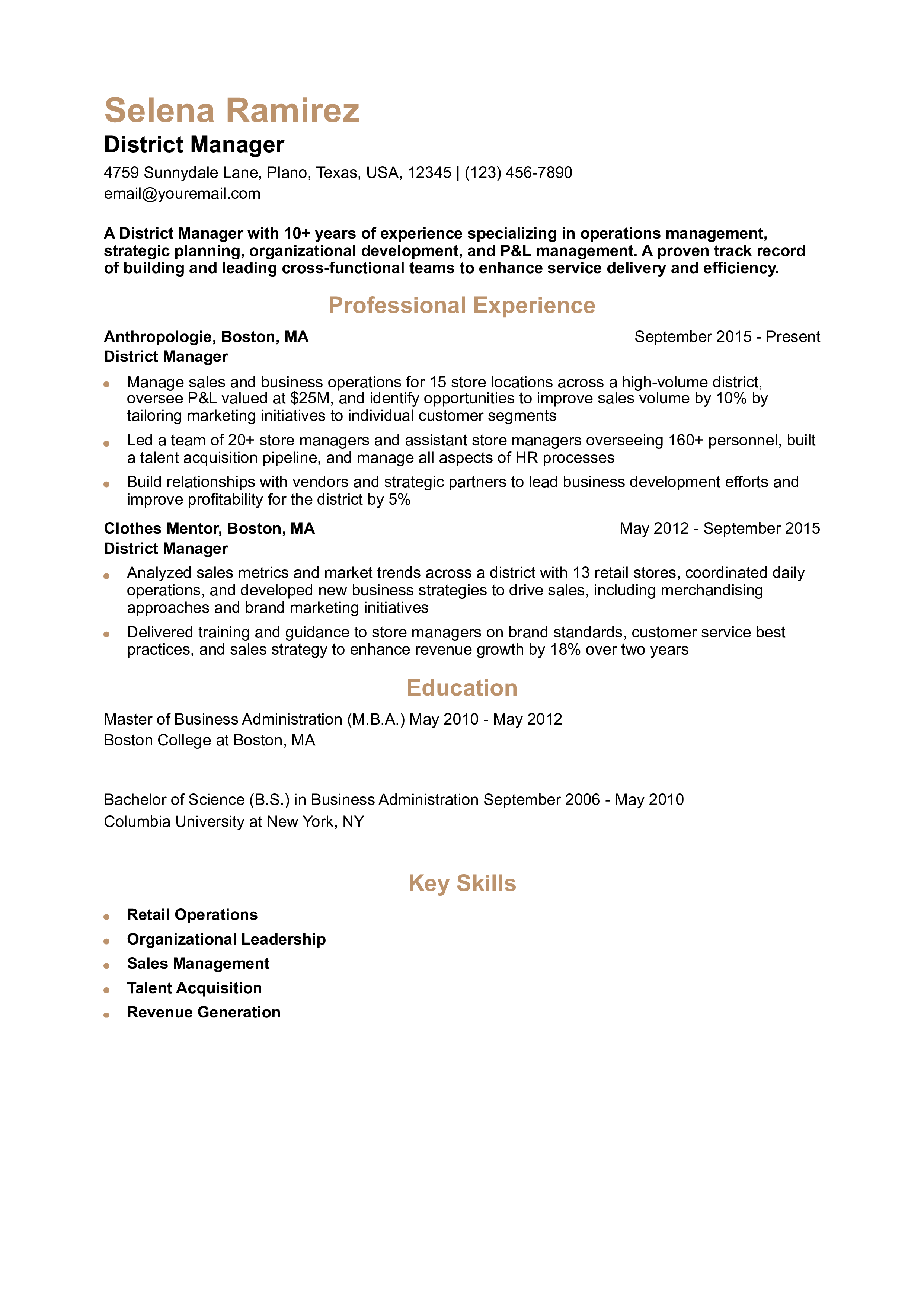 District Manager Resume Examples and Templates for 2024