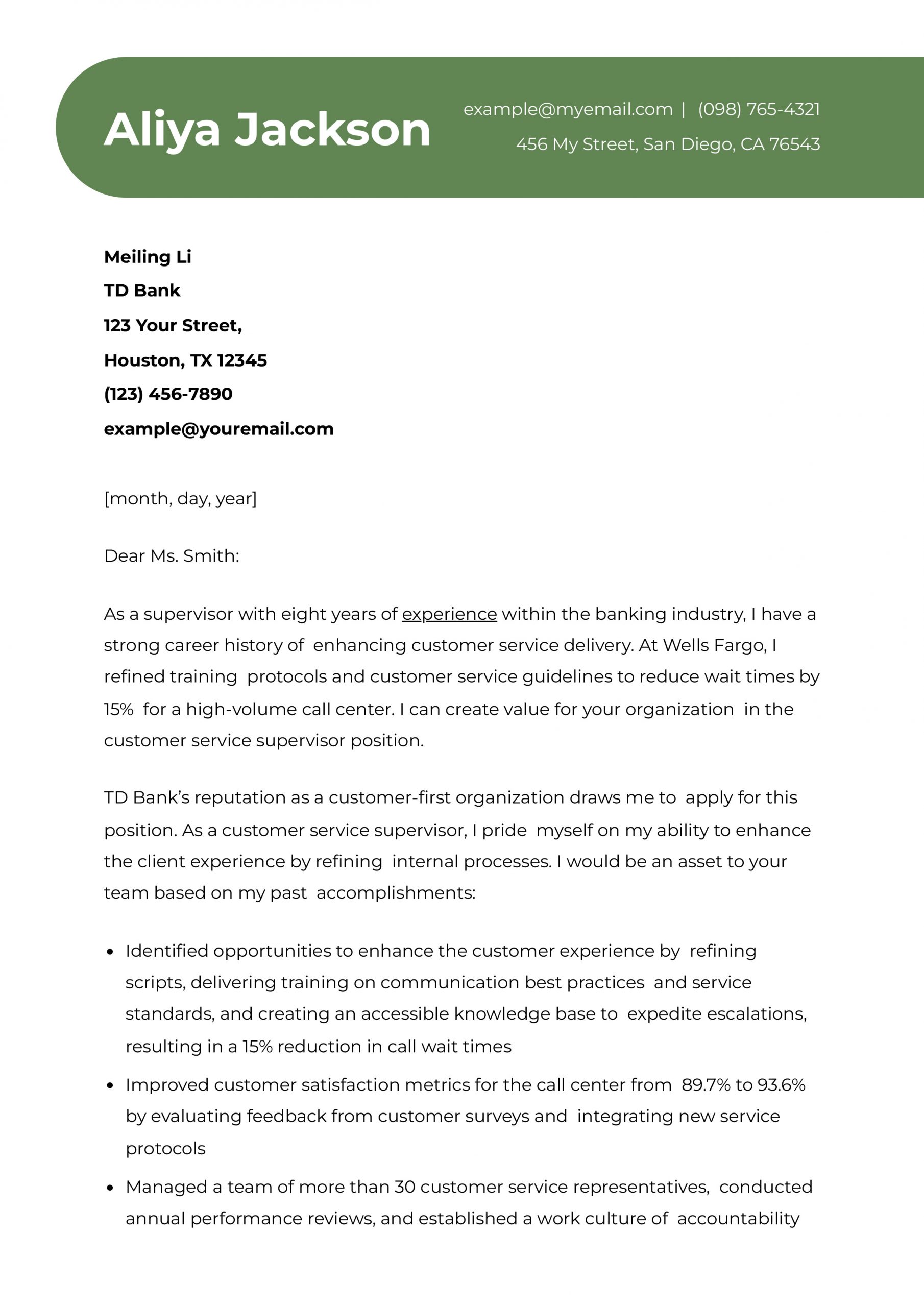 Supervisor Cover Letter Examples and Templates for 2024