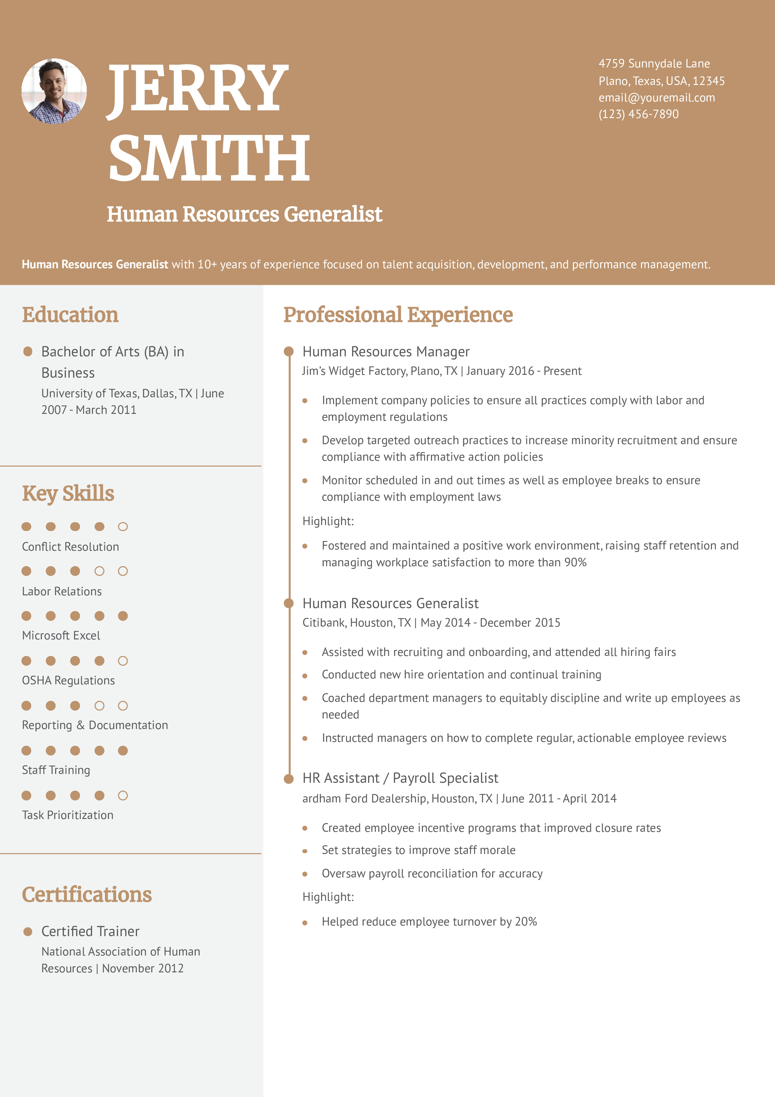 15 Human Resources Resume Examples and Templates for 2025