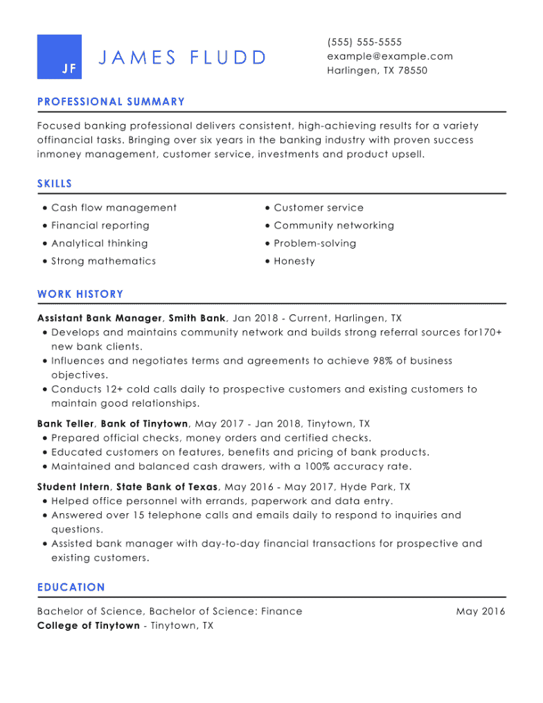 Banking Resume Examples to Use in 2024