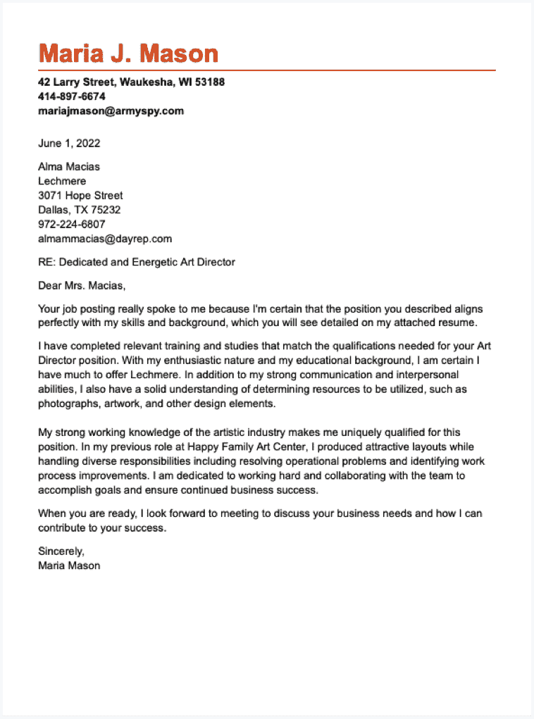 How to Format a Cover Letter Outlines & Examples for 2023