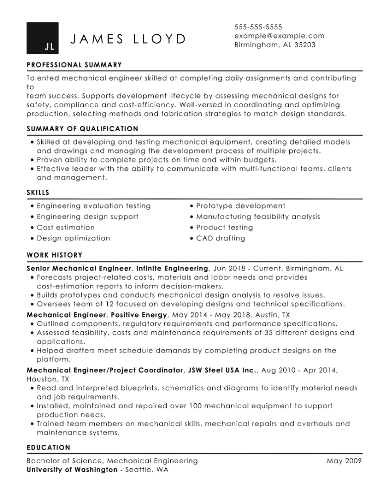 Best Mechanical Engineering Resume Examples
