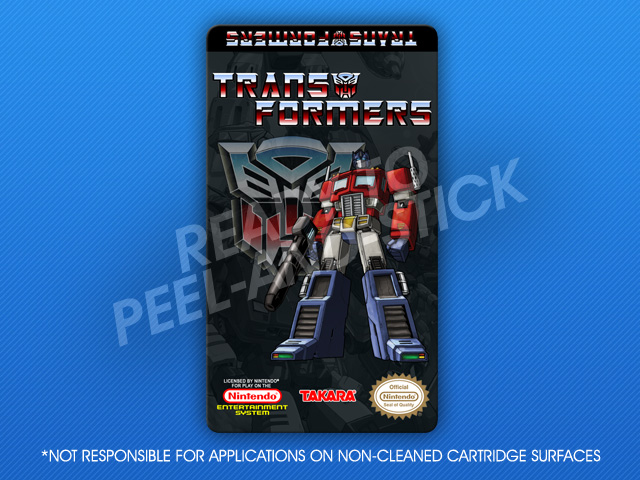 NES Transformers Label Retro Game Cases