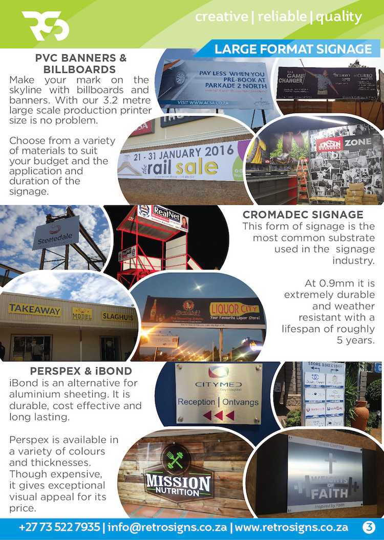 LARGE FORMAT SIGNAGE Retro Signs