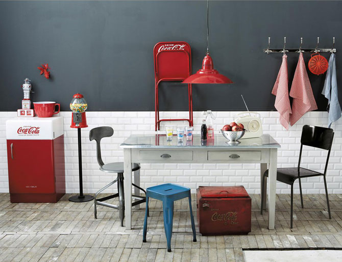 1950sstyle Coca Cola wooden storage unit at Maisons du Monde