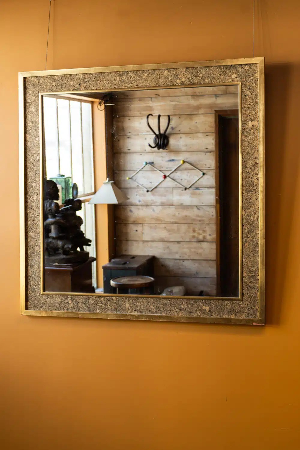 1970’S Gold & Cork Framed Mirror 8358 Retrouvius