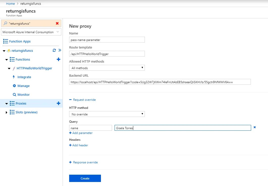 Crear proxy en Azure Functions