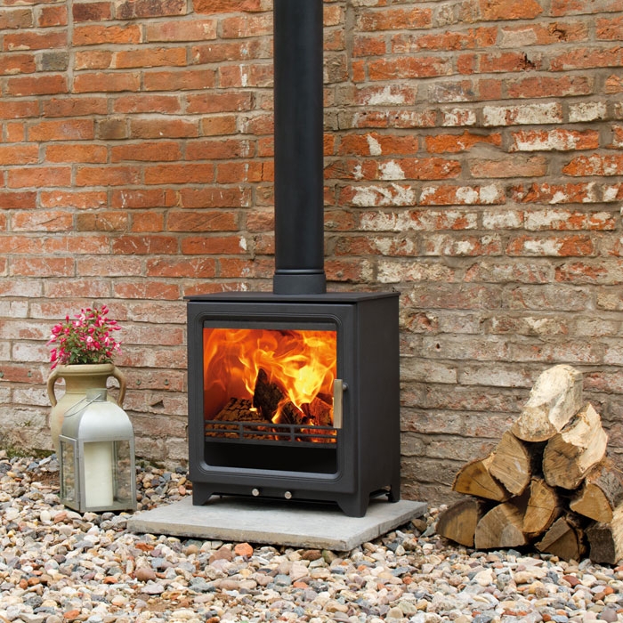 WOODPECKER MULTI FUEL WOOD BURNER AND ALL IN ONE FLU KIT Rev Comps