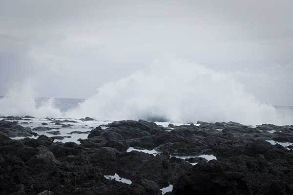 La Pointe au sel pendant le cyclone Gaël, en février 2009