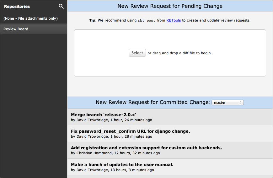 Creating Review Requests Documentation Review Board