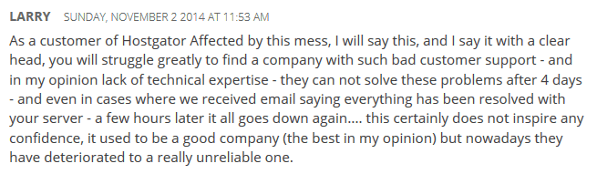 Hostgator Outage PleaseRespond.ORG